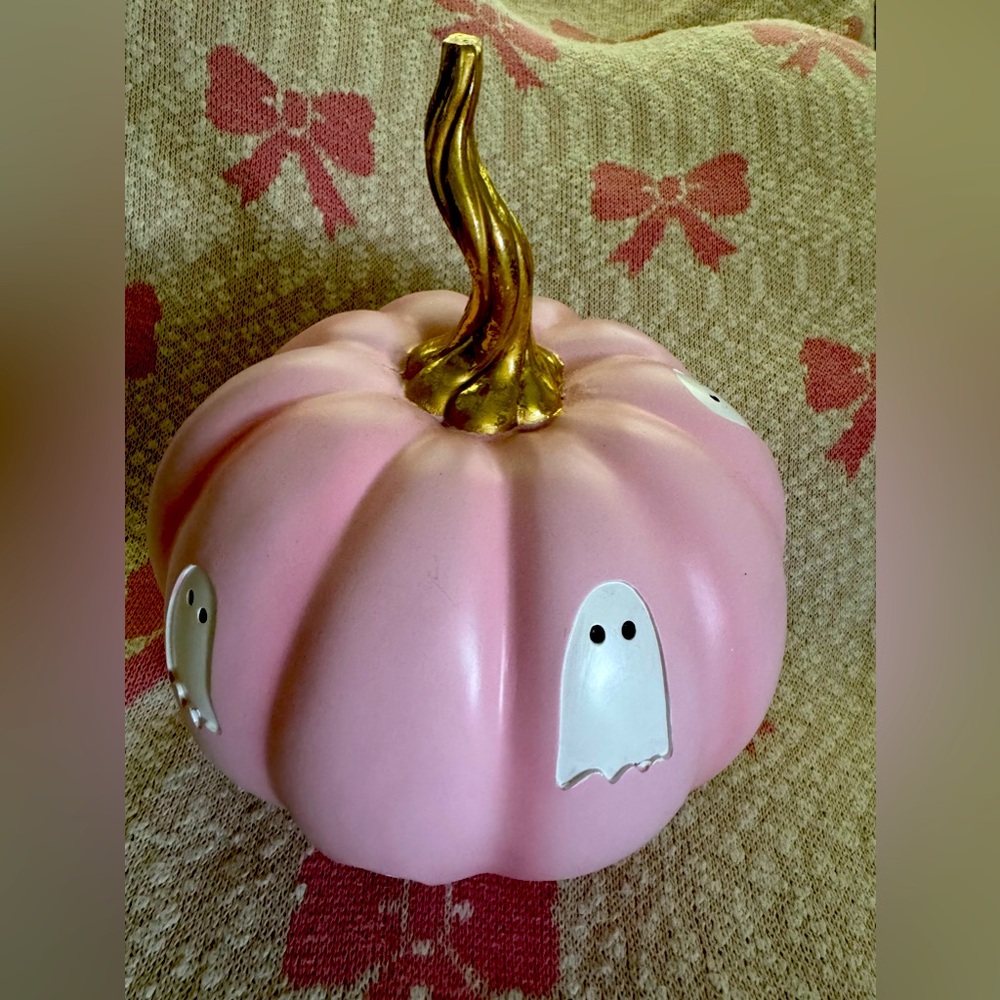 Viral HTF Pink & Gold Pumpkin Halloween Decor